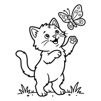 Gattino Curioso e Farfalla