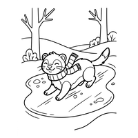 Playful Otter on Ice