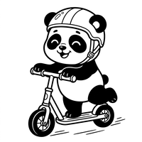 Lindo Panda en Patinete