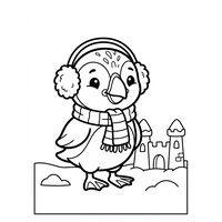 Pingüino de Invierno y Castillo de Hielo