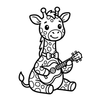 Bébé Girafe Musicienne