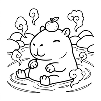 Capivara em uma fonte termal