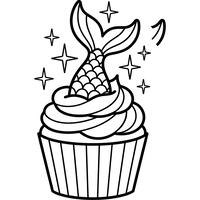 Meerjungfrauenflossen Cupcake mit Sternen