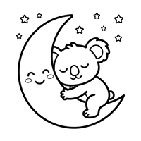 Sleeping Koala on the Moon