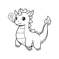 Söt Babydrake som Andas Rök