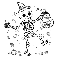 Dansende Halloween-skelet med græskar