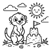 Mignonne loutre à la plage