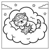 Schlafender Otter auf einer Wolke