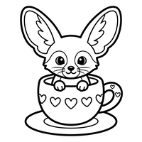 Chiot dans une tasse à cœurs