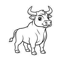 Freundlicher Cartoon-Stier mit Nasenring