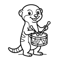 Berang-berang Musikal Bermain Drum