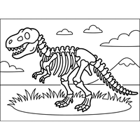 Schelet de Tyrannosaurus Rex în Peisaj Preistoric