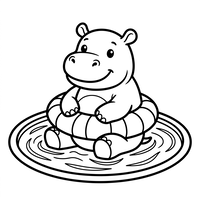 Baby-Nilpferd im Schwimmring