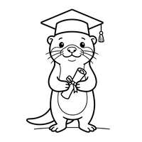 Afstuderende Otter met Diploma