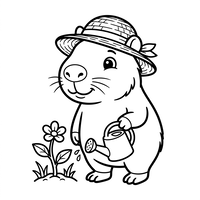 Dolce Capibara che Giardina