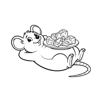 Rato Feliz com Prato de Queijo