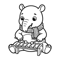 Baby Rhino Playing Xylophone