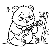 Panda Musical con Guitarra
