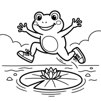 Leaping Frog with Sneakers