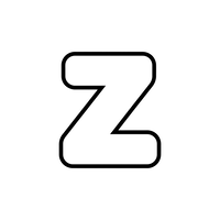 Letter Z Omtrek met Afgeronde Hoeken