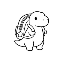 Uroczy Dinozaur z Plecakiem