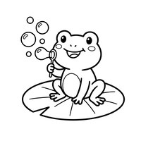 Happy Frog Blowing Bubbles