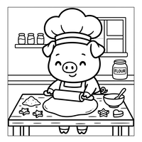 Koks-varkentje bakt Koekjes