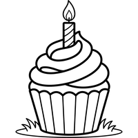 Geburtstagscupcake mit Entzündeter Kerze