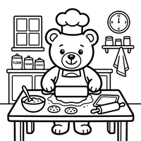 Ursul Bucătar Coace Biscuiți