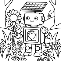 Robot Solar Care Ține o Floarea-Soarelui