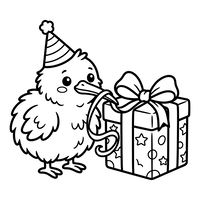 Anak Ayam Ulang Tahun dengan Hadiah