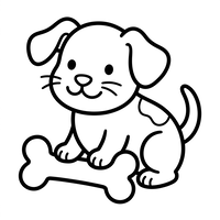 Cute Puppy with a Bone