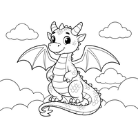 Lindo Dragón Bebé en las Nubes