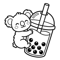 Schattige Koala met Bubble Tea