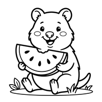 Mignon Petit Ours avec Pastèque