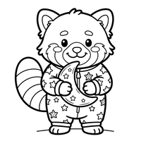 Lindo Mapache en Pijama de Estrellas