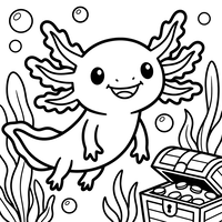 Glad Axolotl med Undervannsskatt