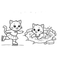 Kittens Winter Fun on Ice