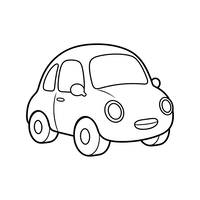 Zeichnung eines fröhlichen kleinen Autos
