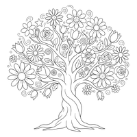 Albero Fiorito con Arabeschi Ornate