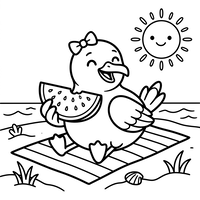 Der glückliche Vogel am Strand