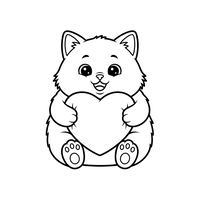 Adorable animal tout doux tenant un cœur