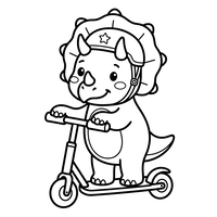 Bébé Tricératops en Trottinette