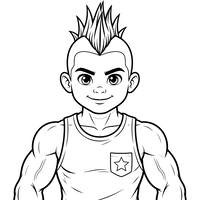 Menino forte com moicano