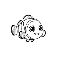 Bedårande Clownfisk Redo att Färgläggas