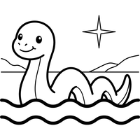 Vänligt Sjömonster Under en Stjärna