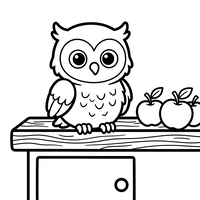 Cute Owl with Apples
