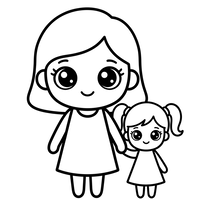 Madre e Hija Tomadas de la Mano