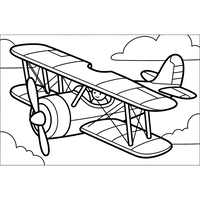 Biplan Joyeux Volant dans les Nuages