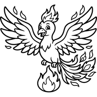 Mignon Oiseau Phénix Volant